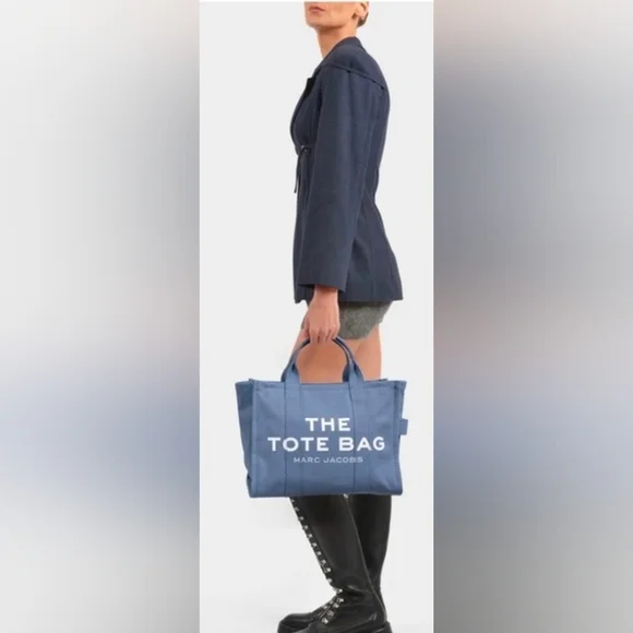 Marc Jacobs Medium Blue Shadow The Tote Canvas‎ Bag - Picture 3 of 16